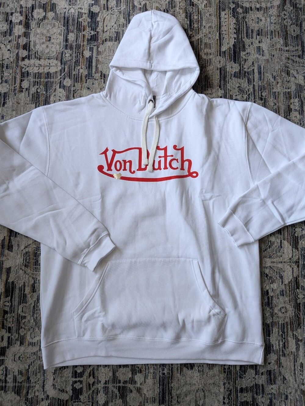 Von Dutch Originals White Red Logo Hoodie 2XL XXL NWOT Authentic